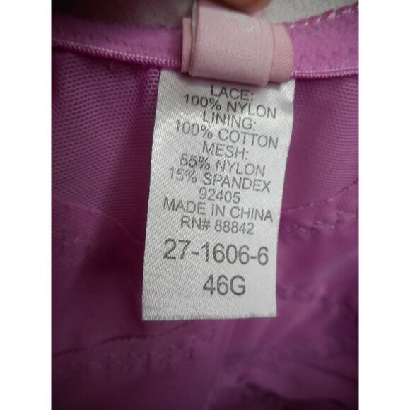 NIB Purple Lilac Front Close Wireless Posture Bra Lace 46G Woman Within - Picture 4 of 9